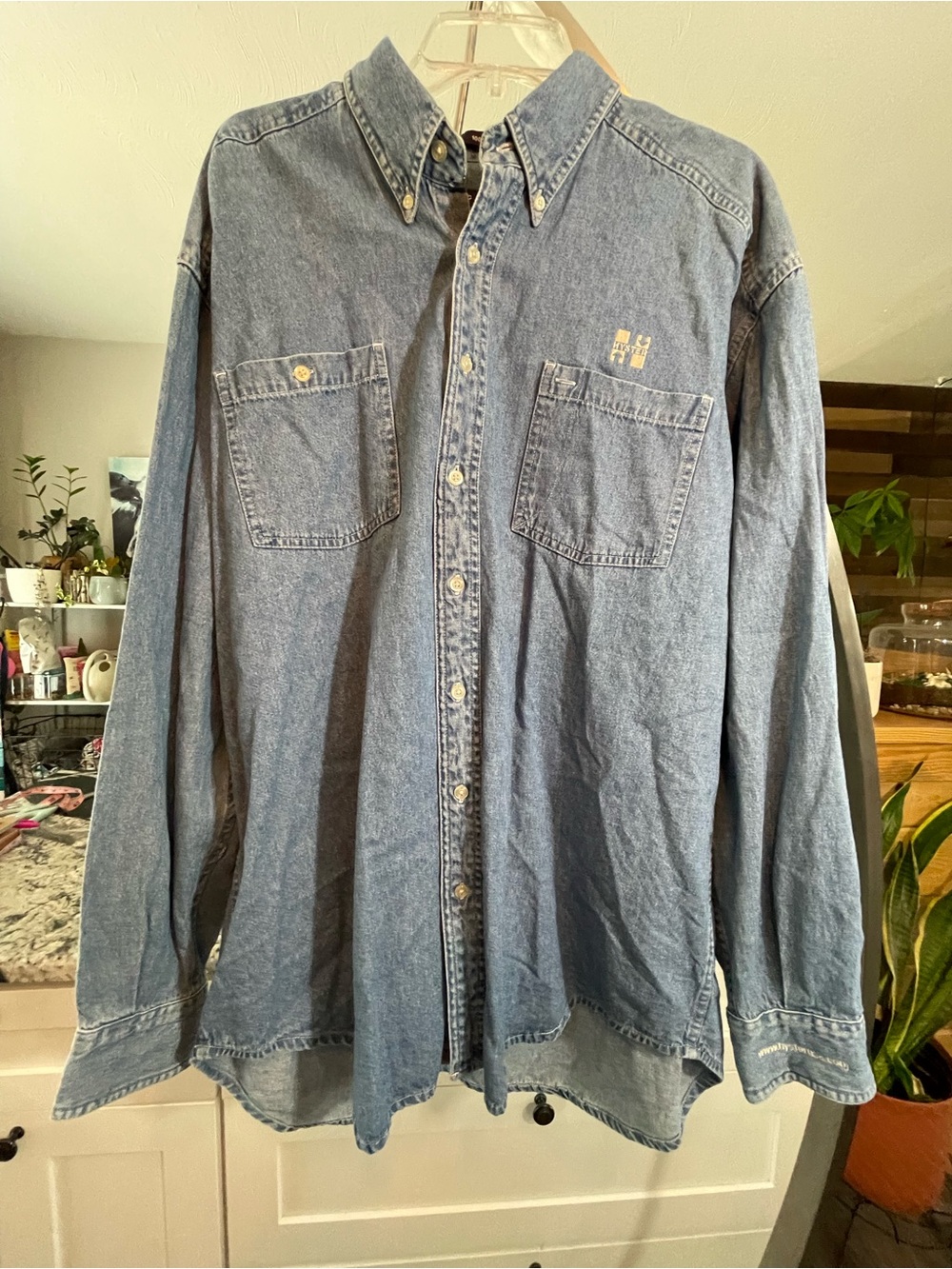 Cyrk Clothing Company Classic Men's Denim Button-Down Shirt - Blue